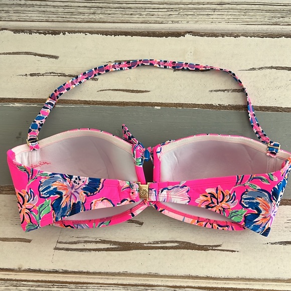 NWOT Lilly Pulitzer Pink Isle Agnes Bikini Top Size 6. - Picture 3 of 4